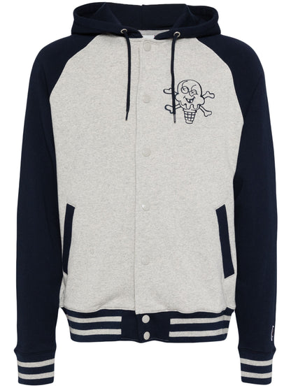 ICECREAM Cones & Bones Zip Through Hoodie Grey Navy