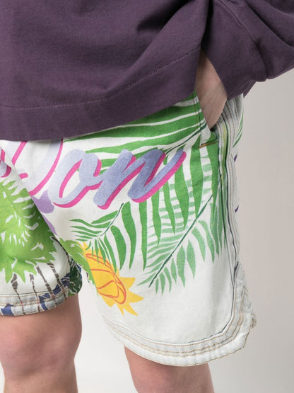 JUST DON Graphic-logo Print Shorts Multicolour