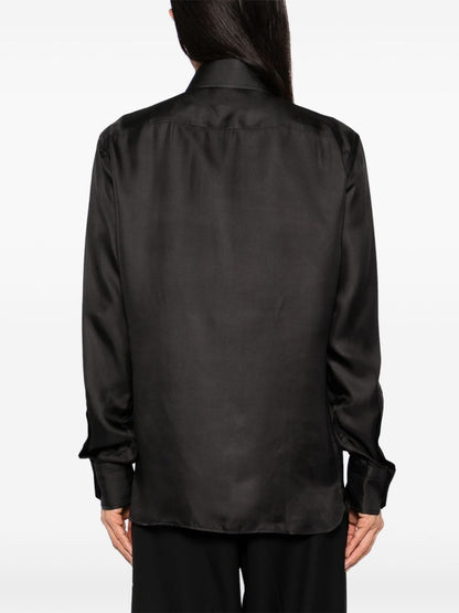 TOM FORD Slim-Fit Silk-Twill Shirt Black