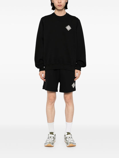 CASABLANCA Pearl Diamond CC Logo Patch Sweatshirt Black