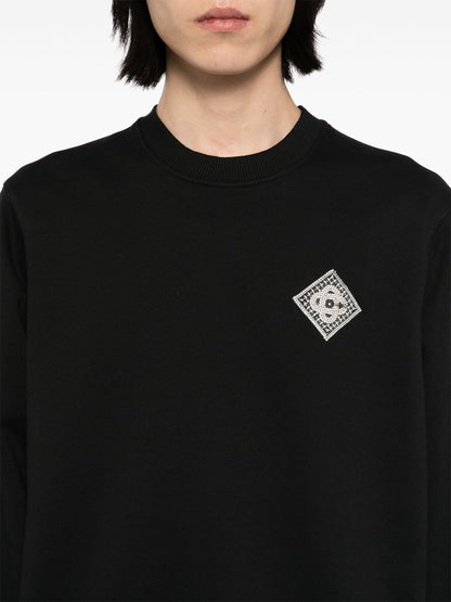 CASABLANCA Pearl Diamond CC Logo Patch Sweatshirt Black