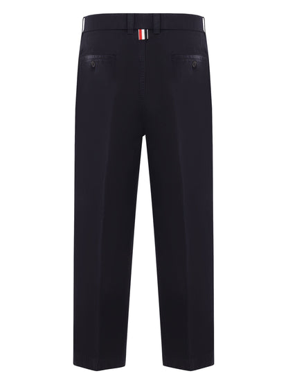 THOM BROWNE Utility Chino Trousers Navy Blue