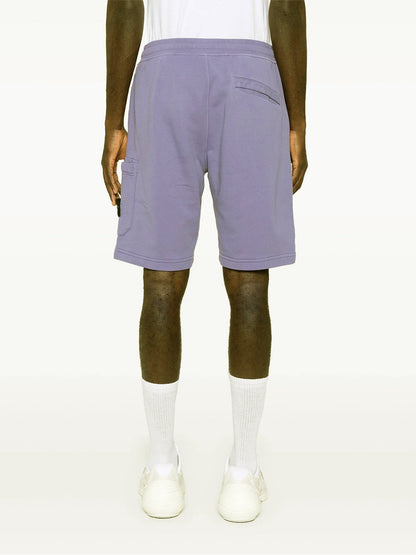 STONE ISLAND Compass Badge Cotton Shorts Lilac