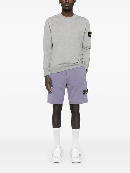 STONE ISLAND Compass Badge Cotton Shorts Lilac