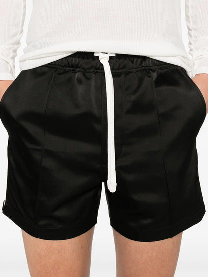 TOM FORD Pleat Detail Drawstring  Satin Shorts Black