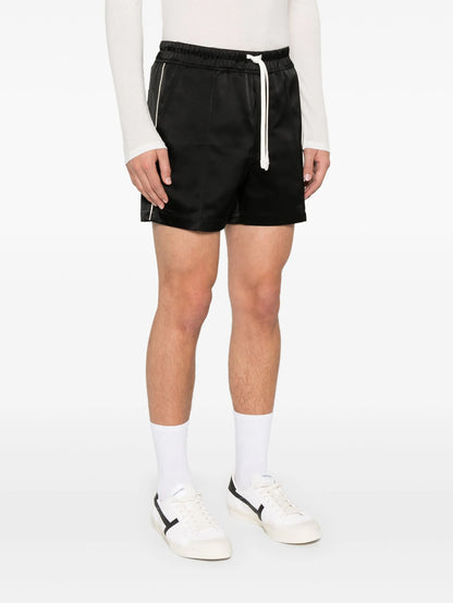 TOM FORD Pleat Detail Drawstring  Satin Shorts Black