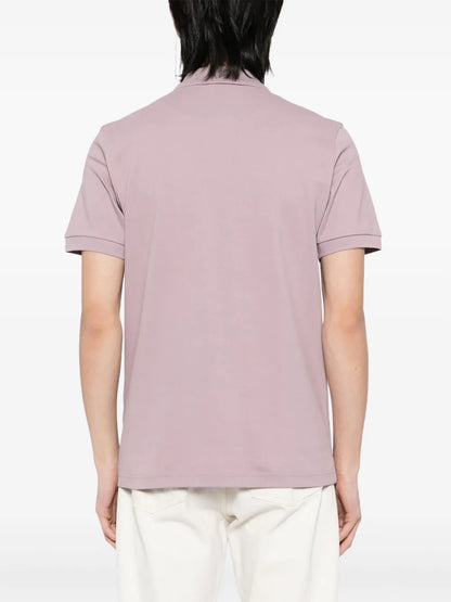 BOSS Passenger Logo Patch Pique Polo Shirt Open Purple