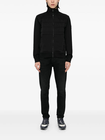 BOSS Ze Puff Logo Patch Padded Zip Up Jacket Black