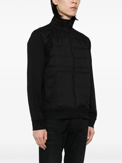 BOSS Ze Puff Logo Patch Padded Zip Up Jacket Black