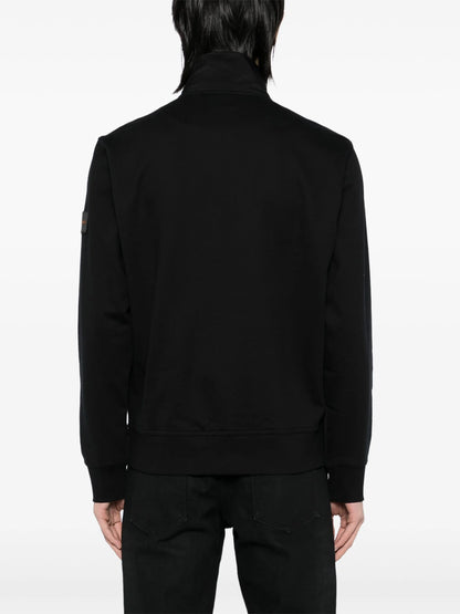 BOSS Ze Puff Logo Patch Padded Zip Up Jacket Black