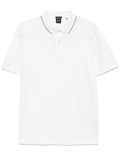 BOSS H-Prout 59 Cotton Polo Shirt Cream White