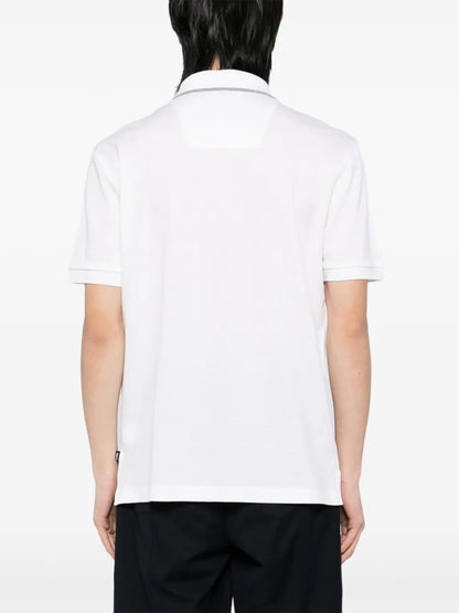 BOSS H-Prout 59 Cotton Polo Shirt Cream White