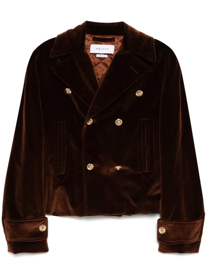 ALEXANDER MCQUEEN Double-Breasted Outerwear Jacket Brown