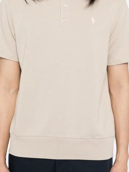 RALPH LAUREN Short Sleeve Polo Sweatshirt Beige