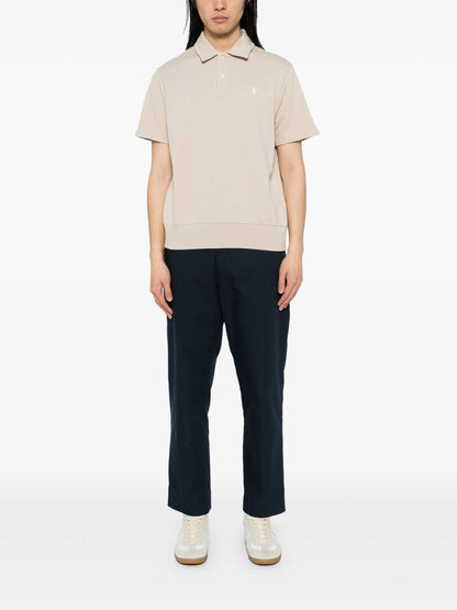 RALPH LAUREN Short Sleeve Polo Sweatshirt Beige