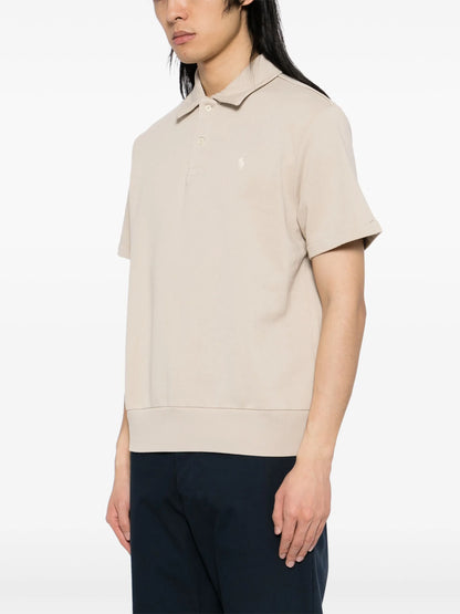 RALPH LAUREN Short Sleeve Polo Sweatshirt Beige