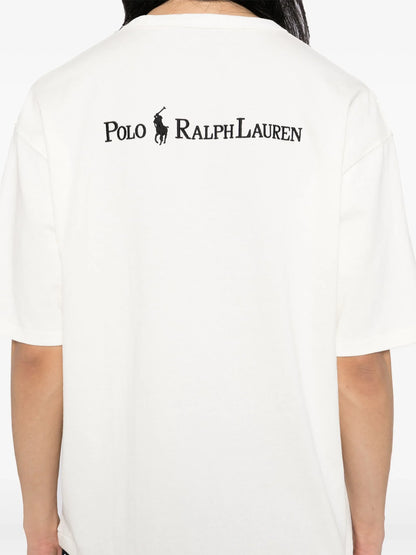 RALPH LAUREN Classic Short Sleeve T-Shirt Beige White