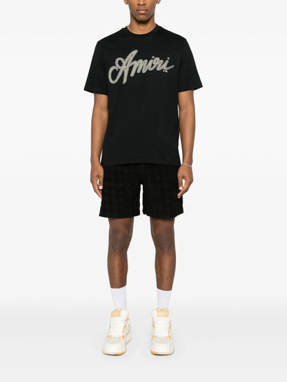 AMIRI MA Quad Logo Towelling Sweat Shorts Black