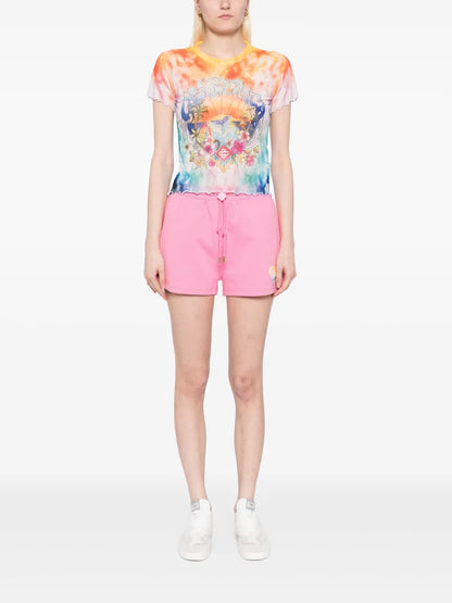 CASABLANCA WOMEN Casa Surf Printed Sweat Shorts Pink