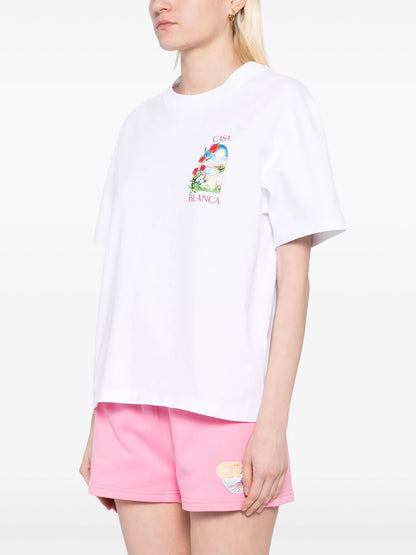 CASABLANCA WOMEN LA Days Printed T-Shirt White