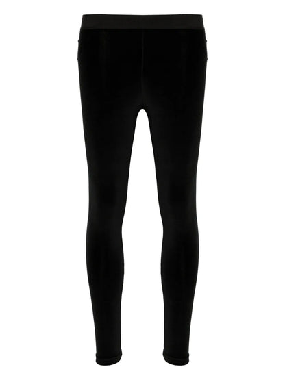 TOM FORD WOMEN Logo Stretch Velvet Leggings Black