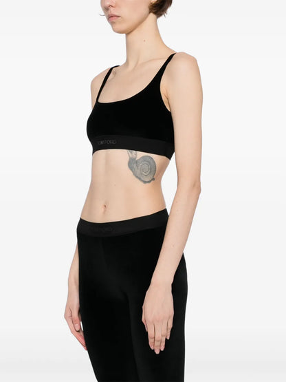 TOM FORD WOMEN Velvet Bralette Top Black