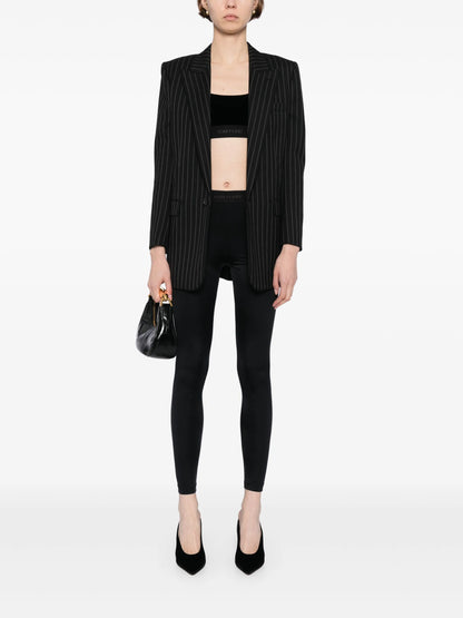 TOM FORD WOMEN Black Logo Stretch Lycra Leggings Black