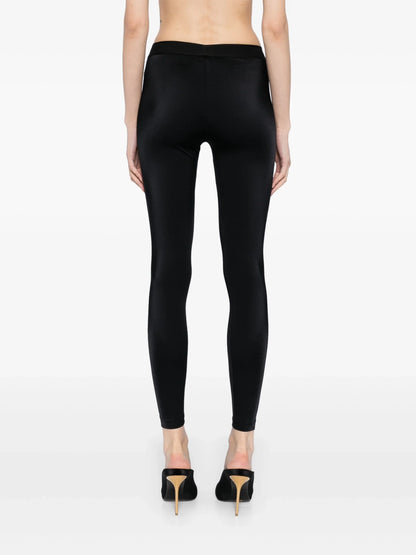 TOM FORD WOMEN Black Logo Stretch Lycra Leggings Black