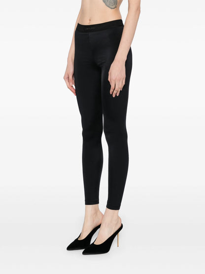 TOM FORD WOMEN Black Logo Stretch Lycra Leggings Black