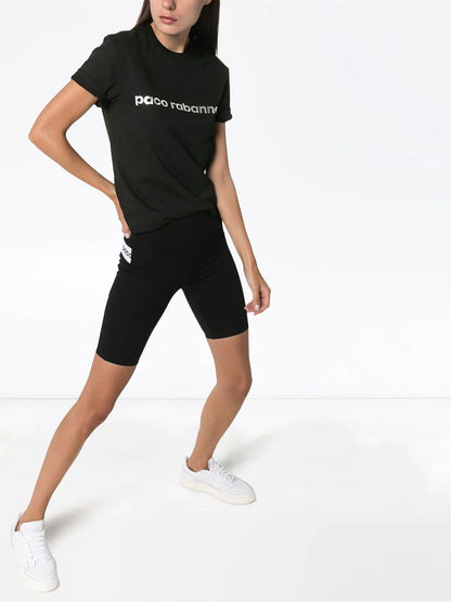 PACO RABANNE WOMEN Logo Print T-Shirt Black
