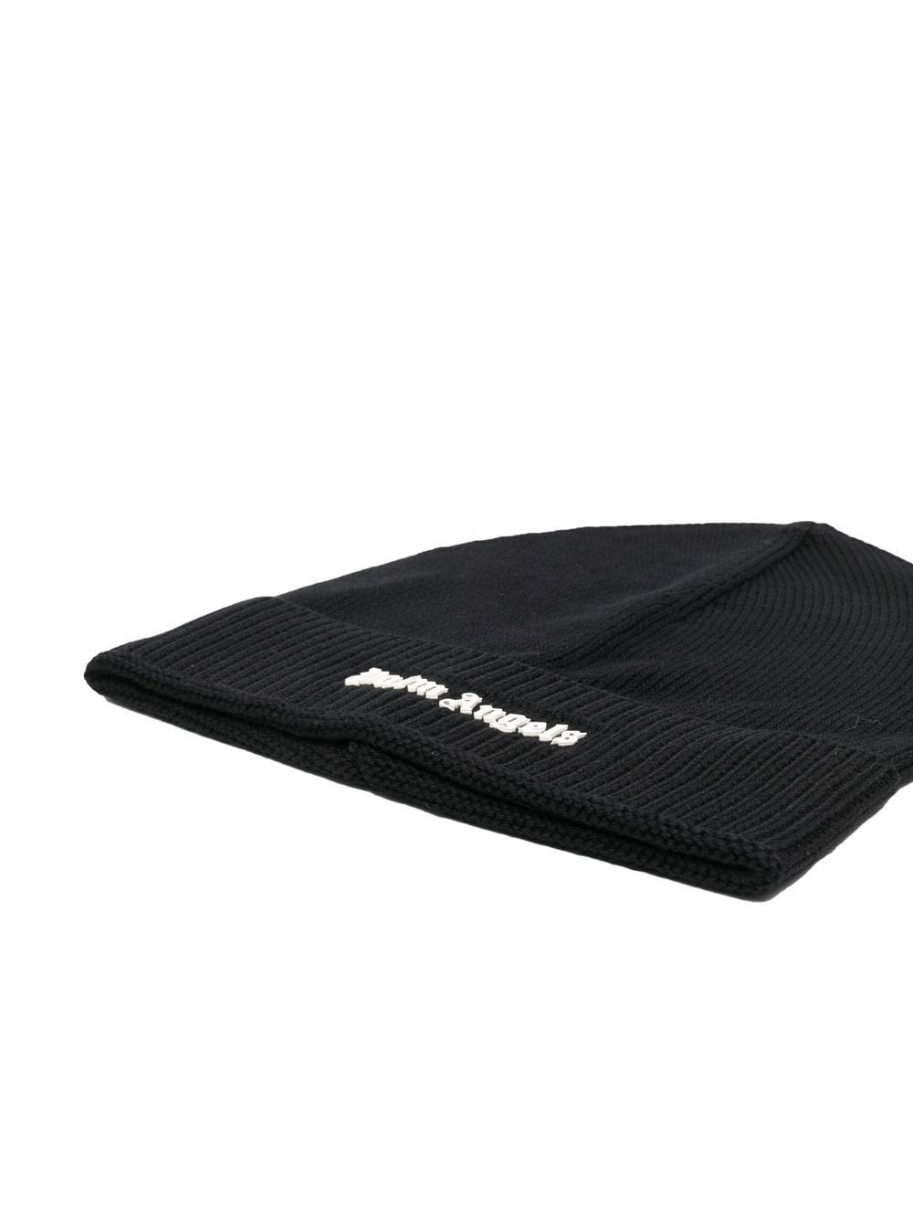 PALM ANGELS Logo Beanie Black