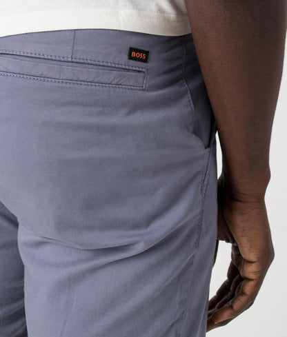 BOSS Slim-fit Shorts In Stretch-cotton Twill Navy