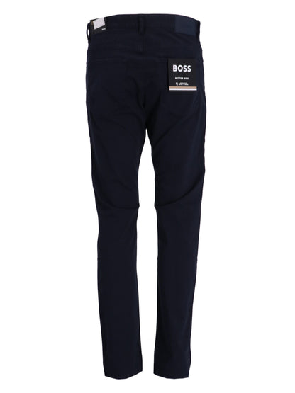 BOSS H-Delaware3 Cotton Blend Trousers Dark Blue