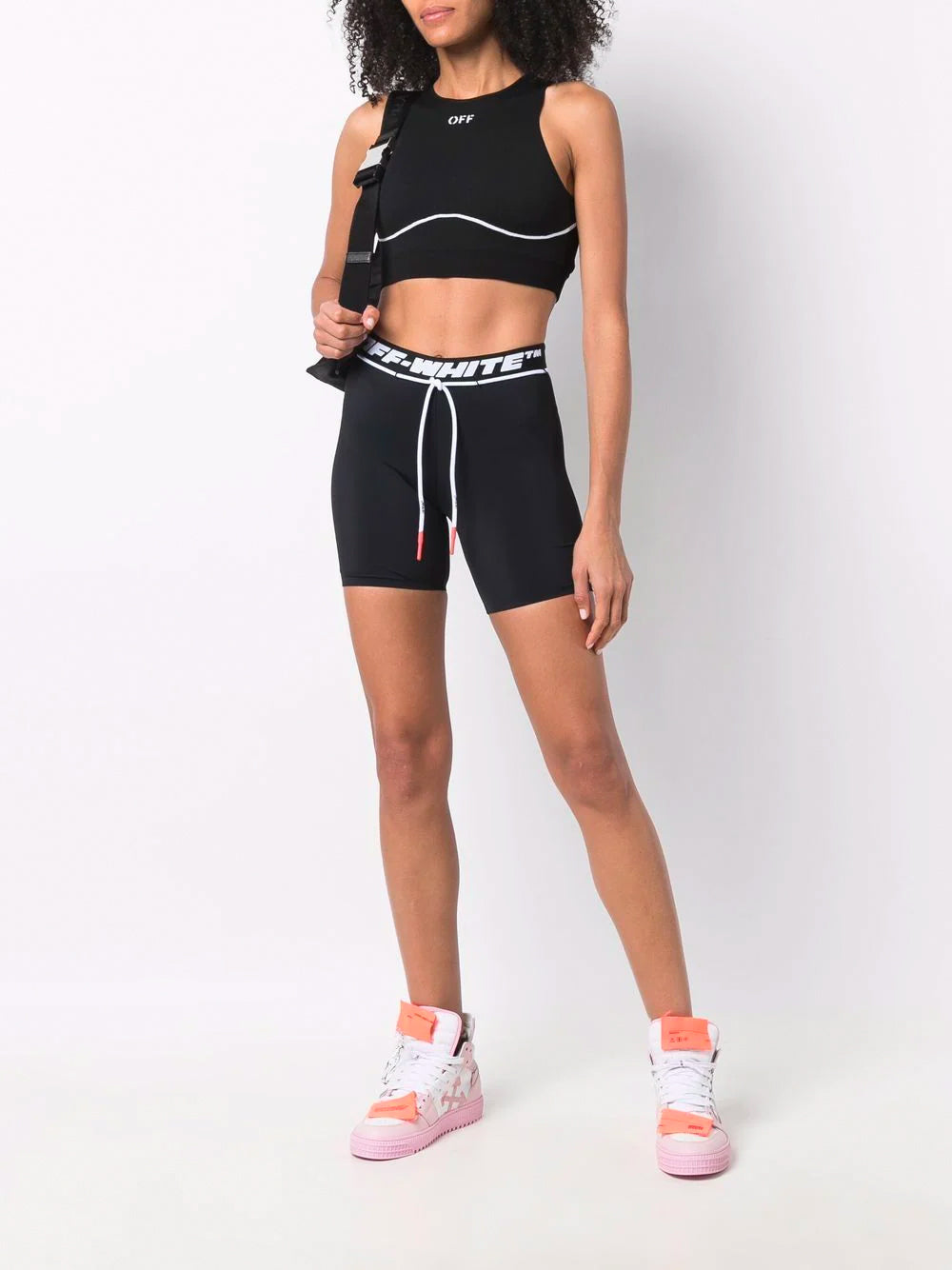 OFF-WHITE WOMEN Athl Stamp Logo Bra Black
