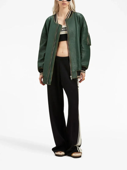 PALM ANGELS WOMEN Racing Knit Track Pants Black/Butter