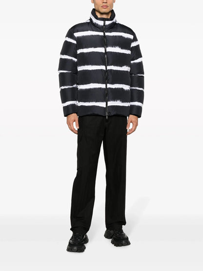 MONCLER Sil Stripe Padded Down Jacket Black