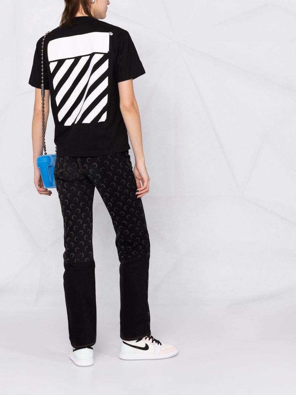 OFF-WHITE WOMEN Diag Regular T-Shirt Black