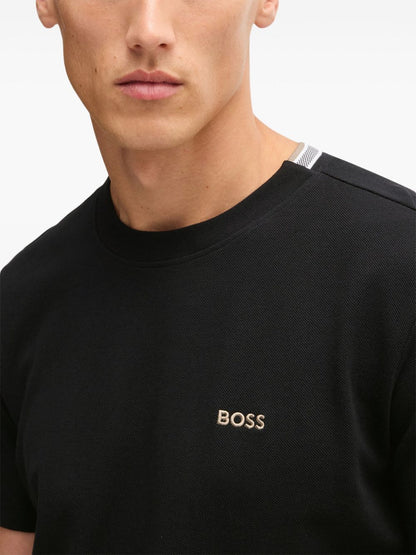 BOSS Taddy Logo-Embroidered Cotton T-Shirt Black