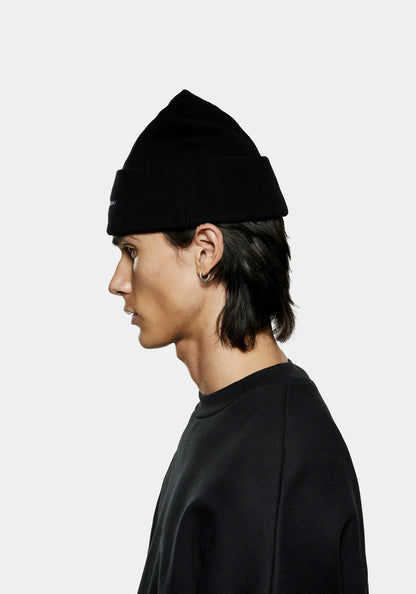 MKI MIYUKI ZOKU Embroidered Logo Merino Beanie Black