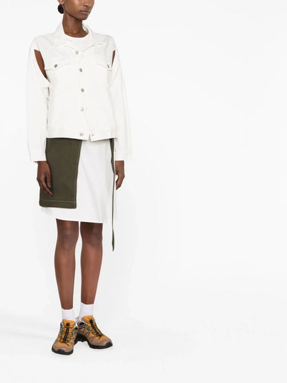 MAISON MARGIELA MM6 WOMEN Cut Out Denim Jacket White