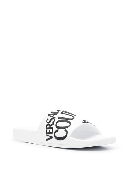 VERSACE Logo-print Pool slides White