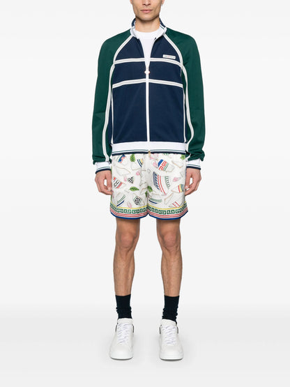 CASABLANCA Mesh Tape Track Jacket Navy