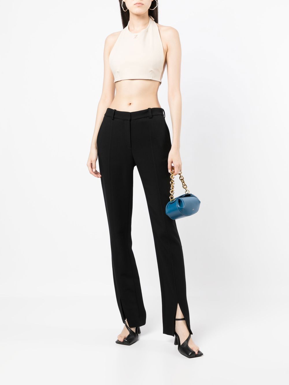 COURRÈGES WOMEN Embroidered-logo top Beige