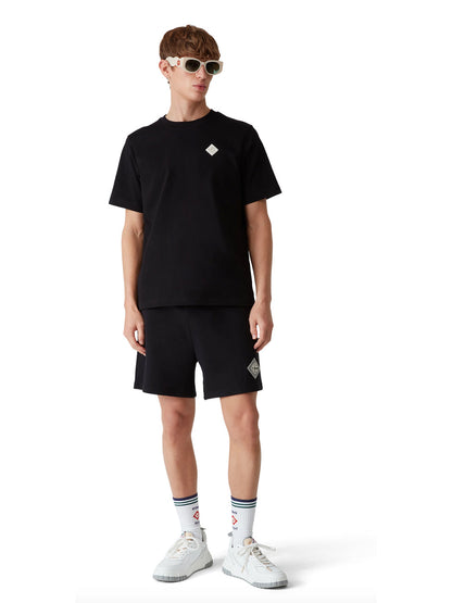 CASABLANCA Pearl Diamond CC Logo Patch T-Shirt Black