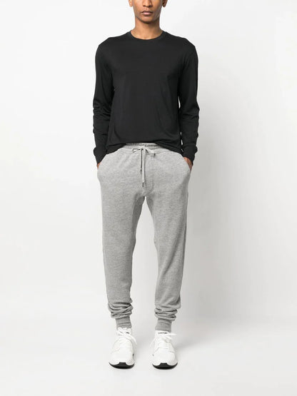 TOM FORD Crew Neck Long Sleeve Cotton T-Shirt Black