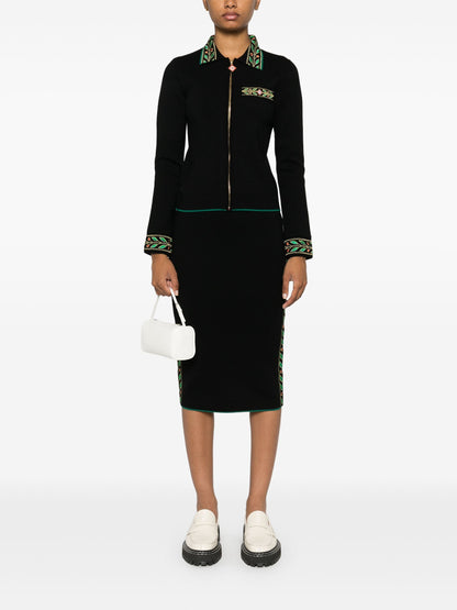 CASABLANCA WOMEN Embroidered Laurel Skirt Black