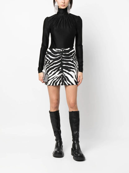 PACO RABANNE WOMEN Ruched Long Sleeved Top Black