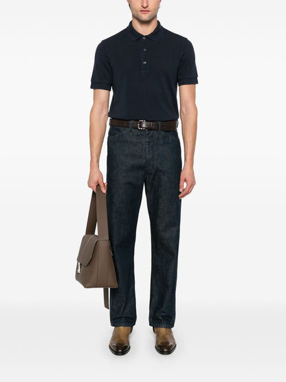 TOM FORD Piqué Polo Shirt Prussian Blue