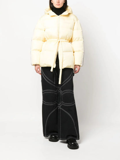 PALM ANGELS WOMEN Waist Belt Down Jacket Butter/Off White