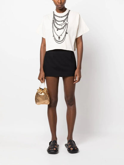 PACO RABANNE WOMEN Chain Print T-Shirt Nude